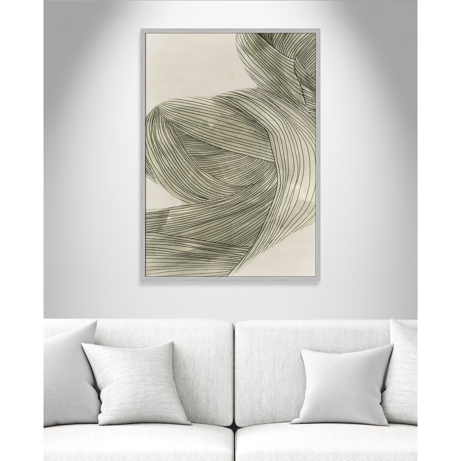 Anelis "Dreaming in Pastel II" Painting, Matte Silver, 41.5" H x 29.5" W x 0.75" D