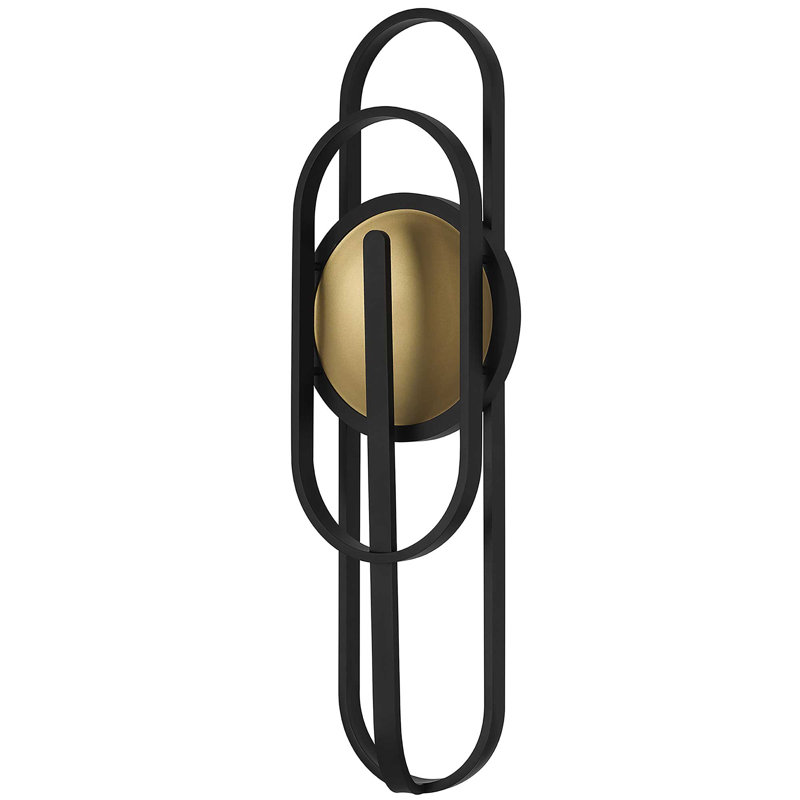Raymond LED Wall Sconce with Art Deco Layered Round Frame, Golden Interior Glow, 3-CCT Selectable, Dimmable, Wet Rated, ADA Compliant