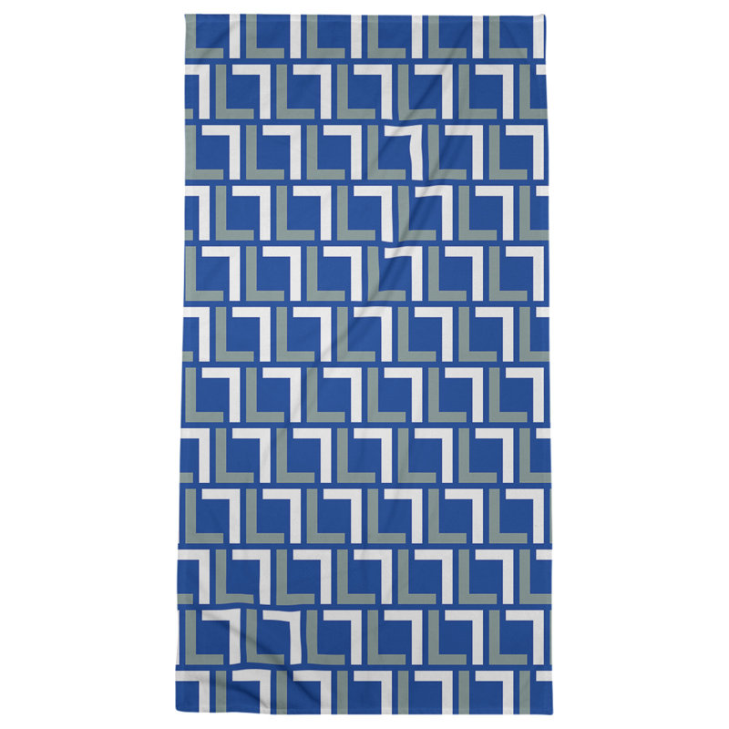 Serviette de bain, Royal Blue/Silver Green/White