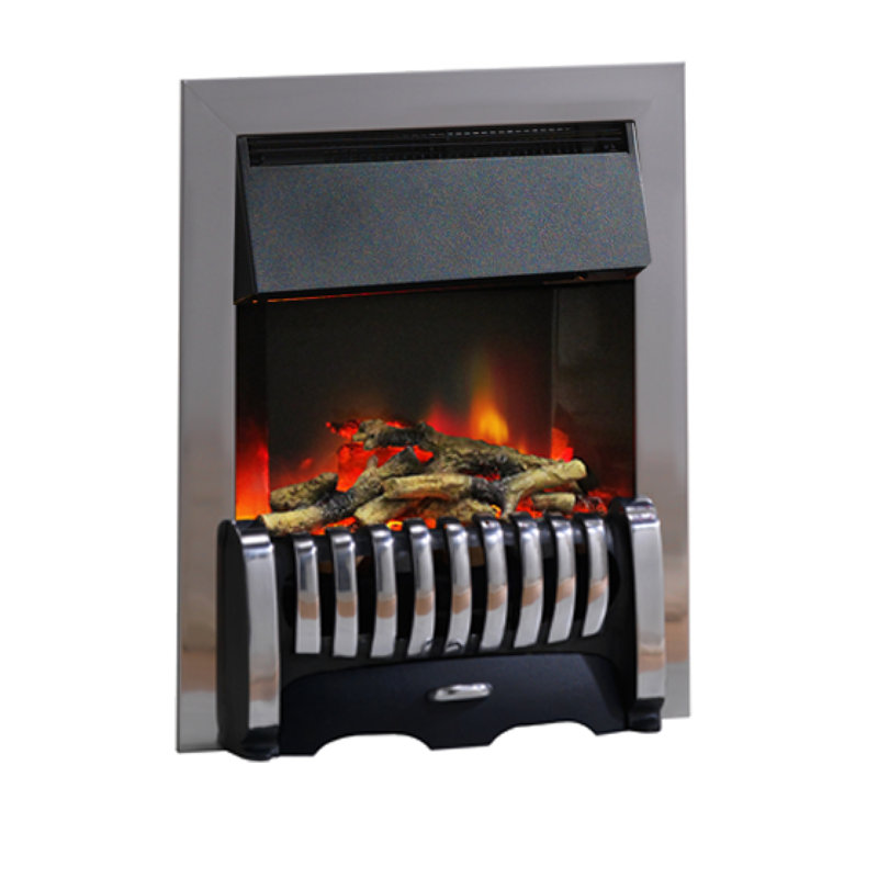 Demetrius Belfry Heating 49.5cm W Electric Fireplace Insert, Chrome