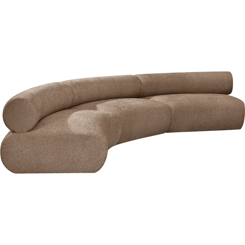 Bale 152" Chenille Fabric Upholstered 3 Pc. Modular Sectional