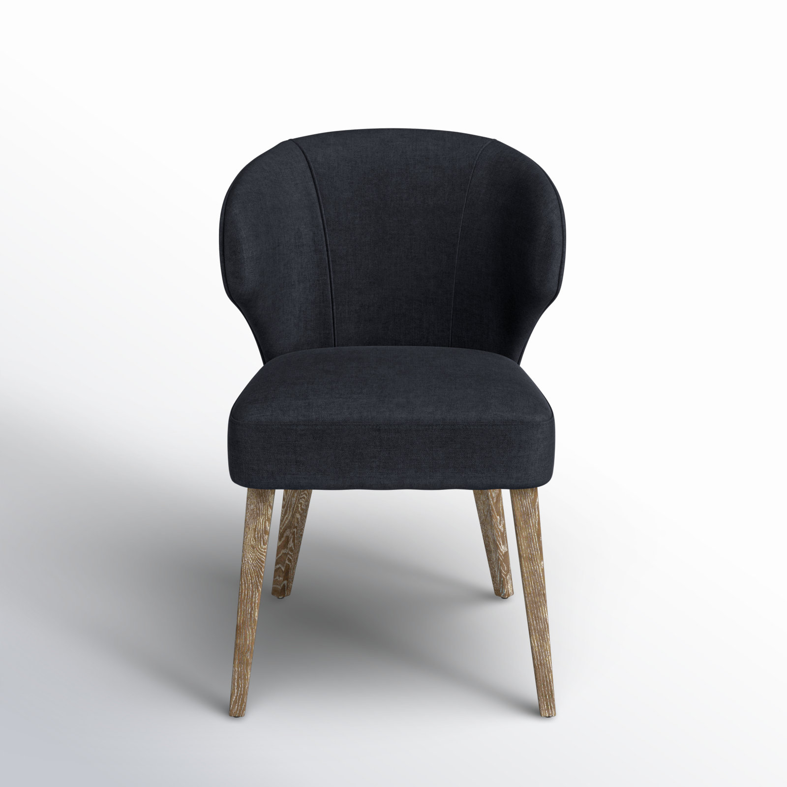 Golino Fabric Upholstered Wingback Side Chair, Brown, Black