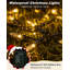 Ensemble de 4 guirlandes lumineuses de Noël d'extérieur, 5,5 m (18 pi), 50 mini-DEL blanc chaud à piles, avec minuterie et 8 modes d'éclairage-1604059320