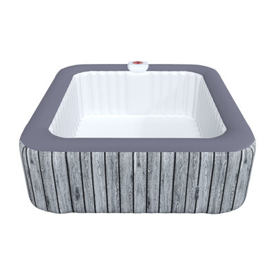 Spa gonflable carré pour 4 à 6 personnes avec 130 jets de bulles, 4 cartouches filtrantes, spa gonflable portable avec couvercle isolant écoénergétique
