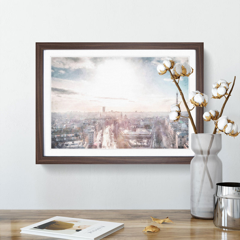 Paris in Sunlight - Picture Frame Graphic Art Print, Walnut, 33cm H x 45cm W x 2cm D