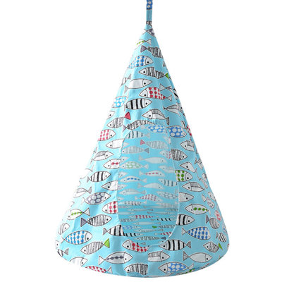 Dark Blue Breathable Cat Hammock Bed, Fish Pattern Comfortable Hanging Pet Tent Bed Swing For Cats Small Dogs Rabbits