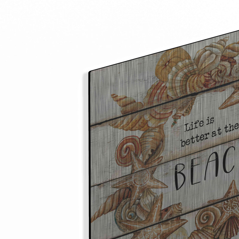 «Life Is Better At The Beach» par Cindy Jacobs, H 12 po x l 12 po