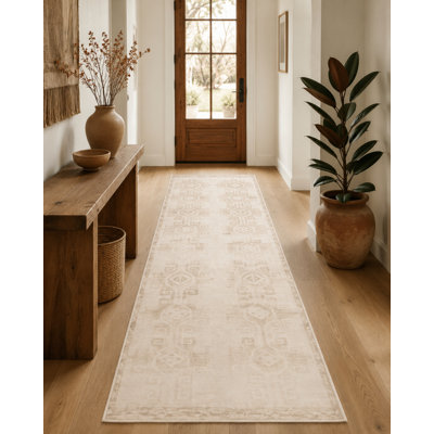 Tapis décoratif traditionnel à motif géométrique lavable