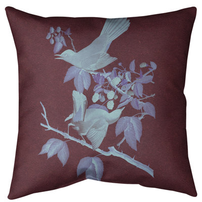 Cat Bird Throw Pillow Cover