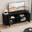 63"Wavy Storage Sideboard, Double-Door Buffet Cabinet With Adjustable Shelves, Suitable For Kitchen, Living Room, Hallway - Versatile Storage (Black)-26411403