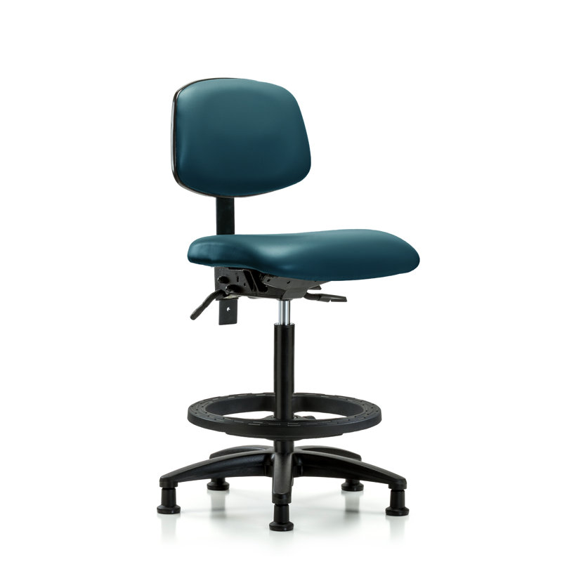 Chaise de travail ergonomique Lanice, Bleu marine, Non, Patins