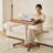 Brown+White Rectangular Solid Wood+Metals End Table-1993137981