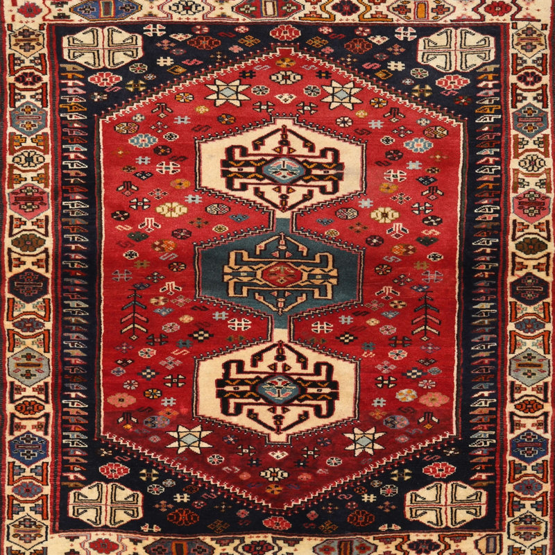 Tapis oriental jaune clair / marron / noir Slivno, Rond 7 pi