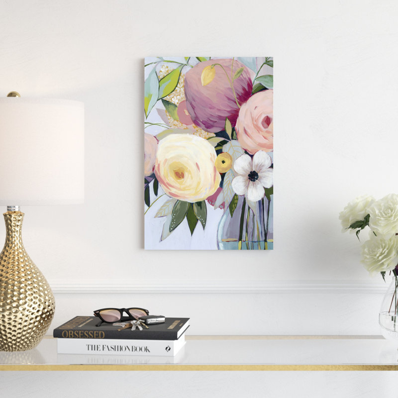 «Georgia Bouquet I», peinture sur toile, H 18 po x l 12 po