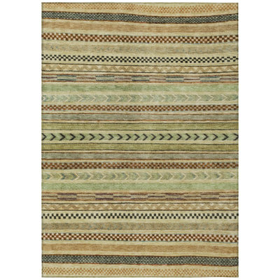 Luthyra Beige Washable Indoor-Outdoor Rug - LOOMLAN