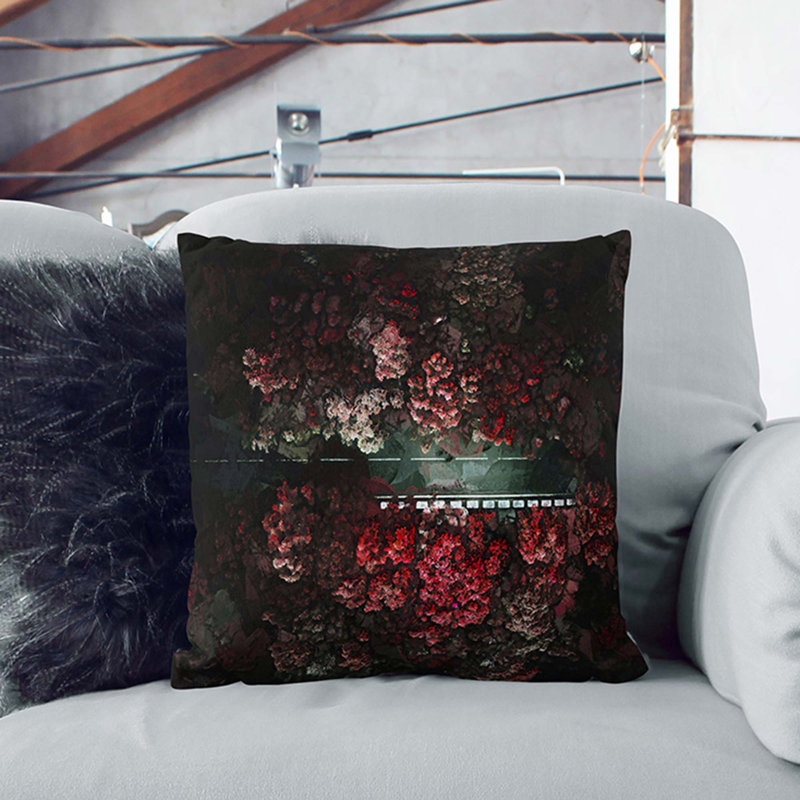 Driving Through The Forest In Abstract Square Throw Cushion, 40cm H x 40cm W x 15cm D
