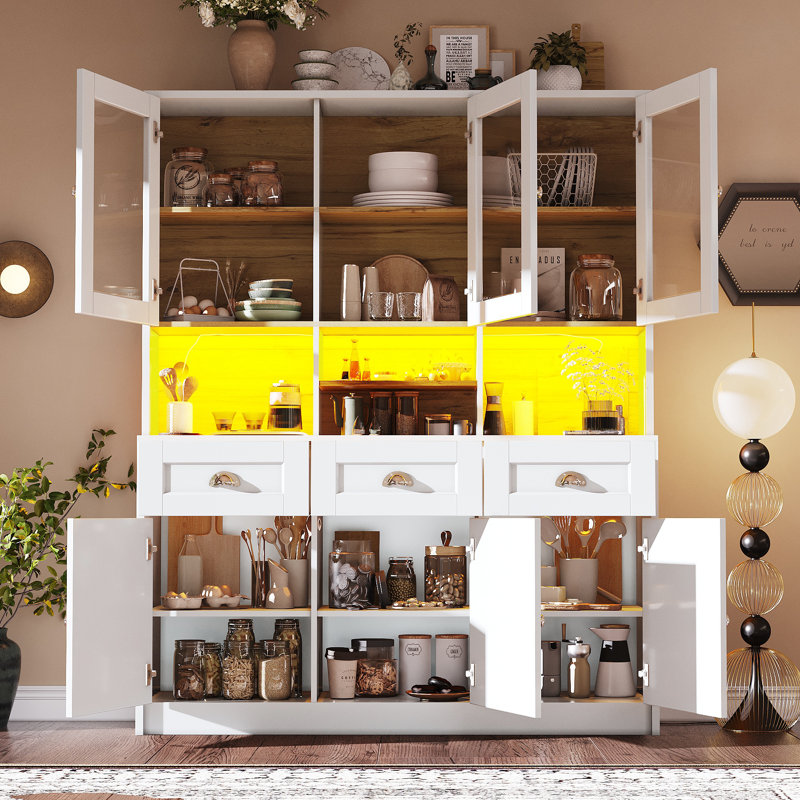 175cm Kitchen Pantry, White