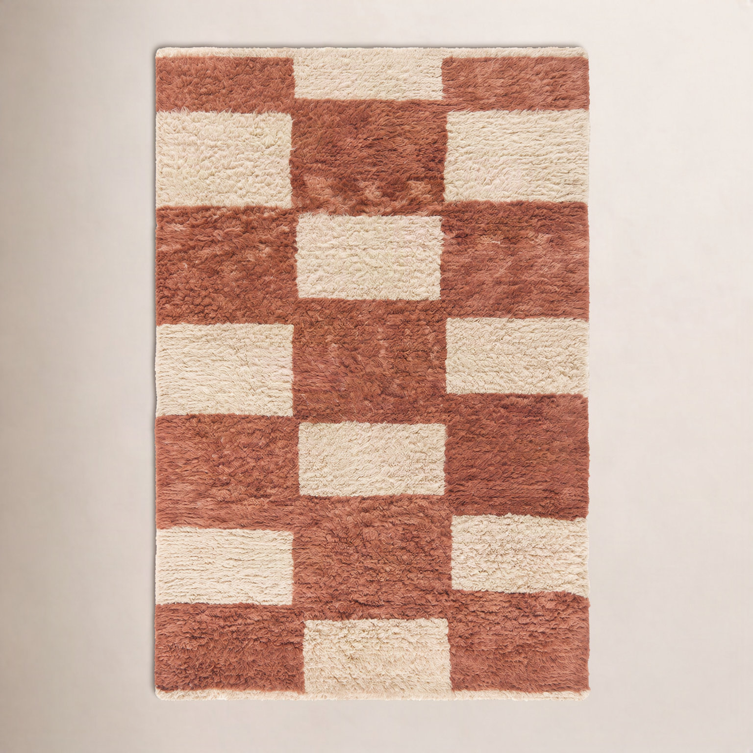 Anemone Hand-Tufted Checkered Shag Rug, Rectangle 8' x 10'