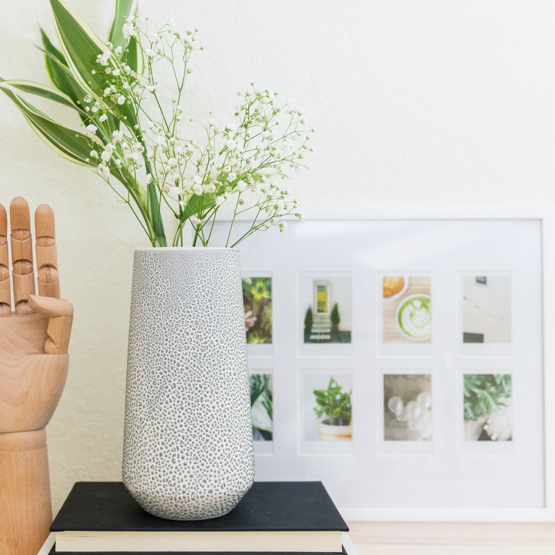 Dajae Handmade Ceramic Table Vase, Gray