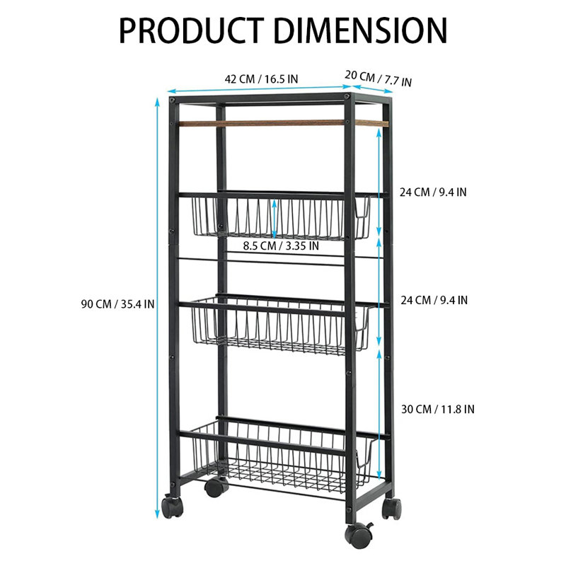 33cm W Metal Shelving Unit