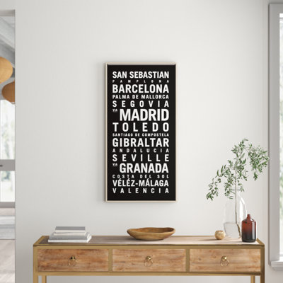 Spain 1 Piece Single Picture Frame and Floater Frame Wall Art on Canvas