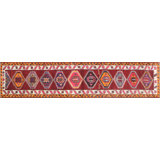 One-of-a-Kind Hand-Knotted 1960s 2'10" x 12'10" Runner Wool Area Rug in Red/Pink/Blue/Orange