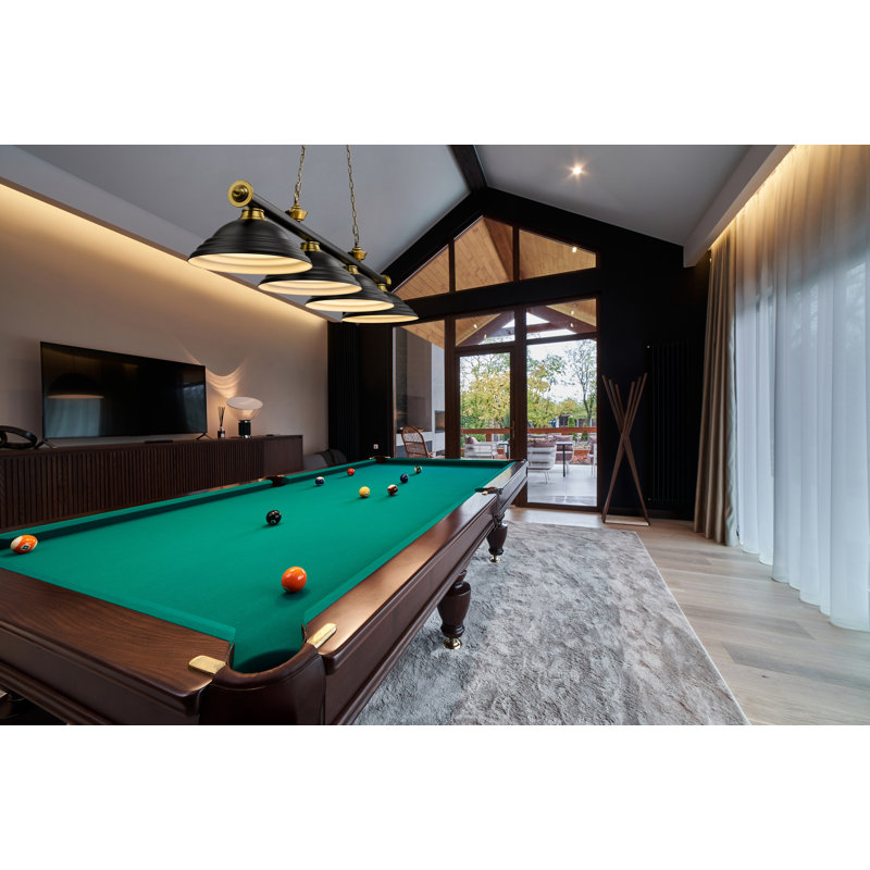 Billard 4 lumières Annaleisa, Noir mat / laiton frotté, Noir mat
