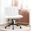 Chaise d'ordinateur pivotante blanche à hauteur ajustable 360 avec coussin de dossier haute densité pour bureau à domicile pivotant et bureau confortable