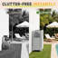 43.5”H Outdoor Plastic Privacy Screen, 4-Panel Fence For Patio, Poolside To Hide Trash Cans-122259501