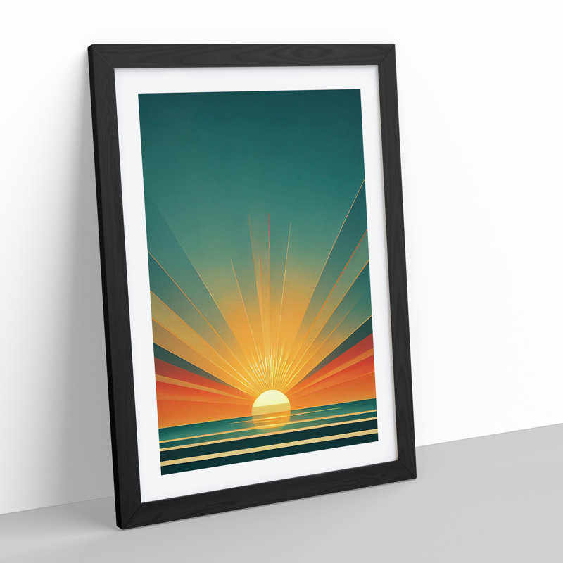 XV1022-63X A Gorgeous Abstract Sunset - Single Picture Frame Print, Black , 46cm H x 34cm W x 2cm D