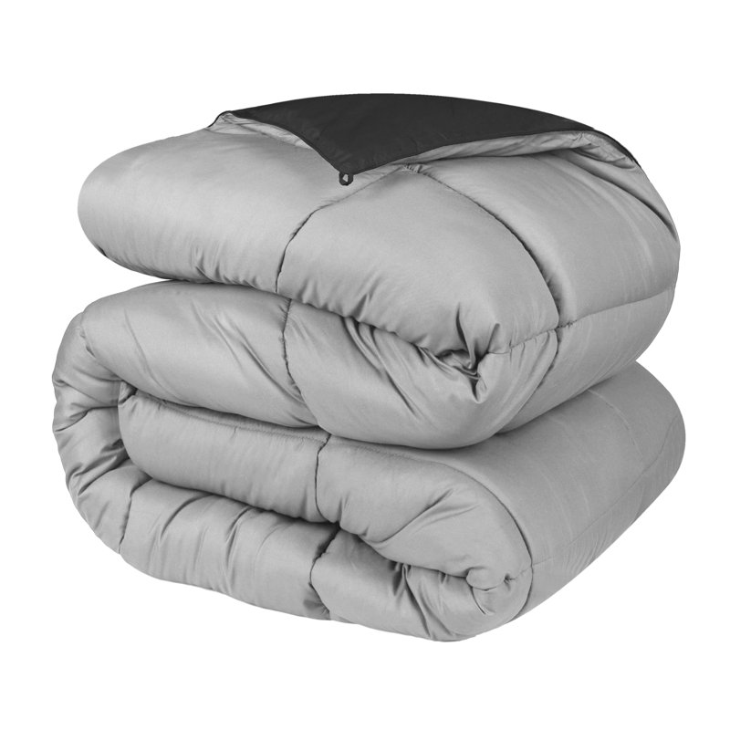 Full Black/Grey Reversible Down Alternative Microfiber Comforter