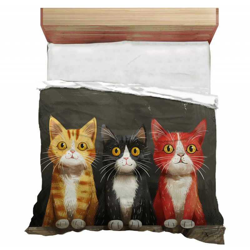 Three Cats Pet Comforter, Twin Comforter 