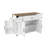 60.32"W Kitchen Island Cart with with Drop-Leaf Tabletop, Two Large Storage Cabinet,Drawers, Locking Wheels,USB-A/USB-C,& 2 AC outlet