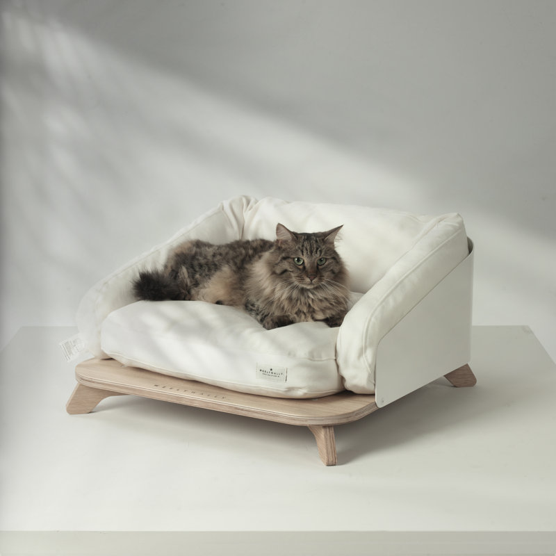 Orthopedic Cotton Bolster Pet Bed, White