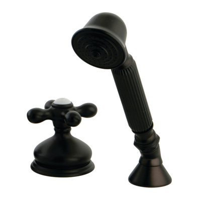 Garniture de robinet de baignoire romaine à fixation sur plateau à poignée simple avec douche à main