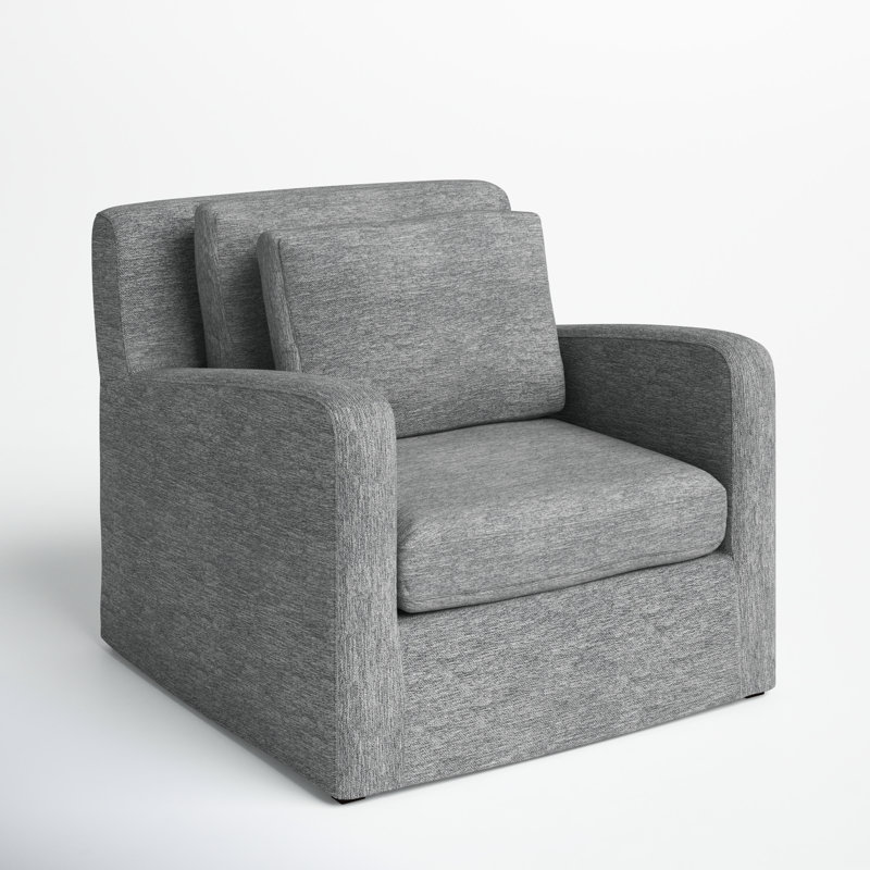 Nessa Upholstered Club Chair, Castlerock Gray Basketweave