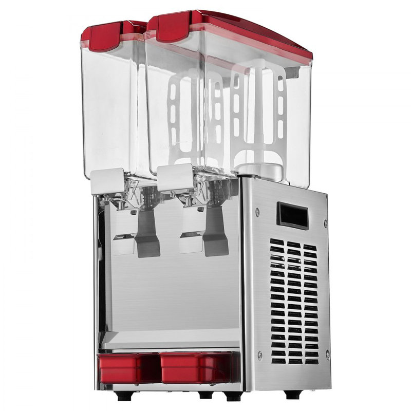 Distributeur de boissons commerciales 10L x 2 réservoirs, Rouge; argent