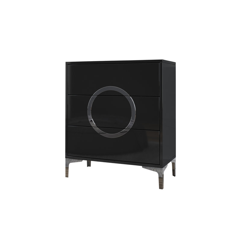 Stetsonville 70.1cm W 3 - Drawer Chest of Drawers, Black