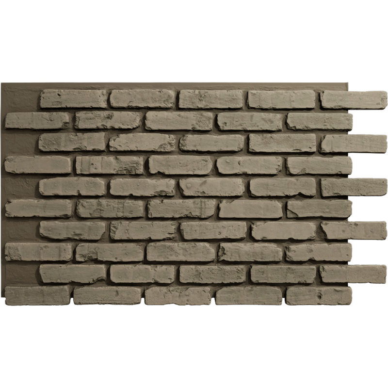 Vintage White Faux Brick Panel 46.875"W x 27"H x 1.25"D