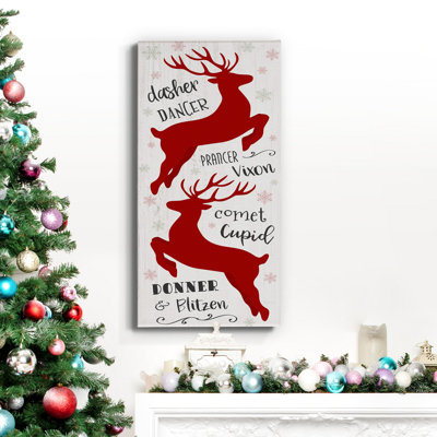 Toile tendue avec châssis North Pole Reindeer