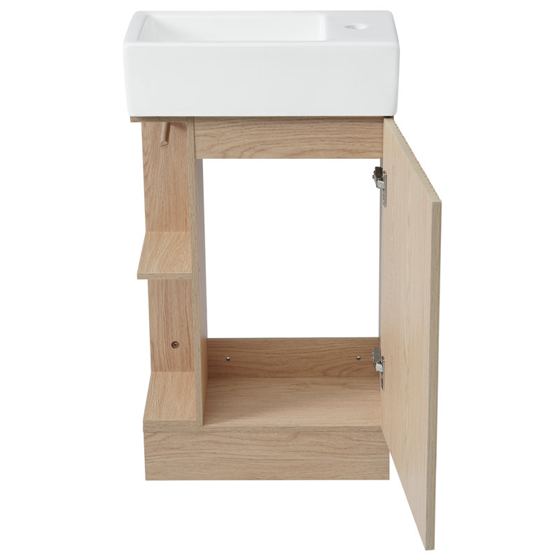 Sangre 18.6" Freestanding Single Bathroom Vanities Set with Left/Right Side Storage,Modern Small Vanity Sinks for Bathrooms