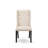 Forney Parson Dining Chairs - Button Tufted Nailhead Trim Cream Linen Fabric Padded Chairs, Set of 2, Black-57377367-57377370