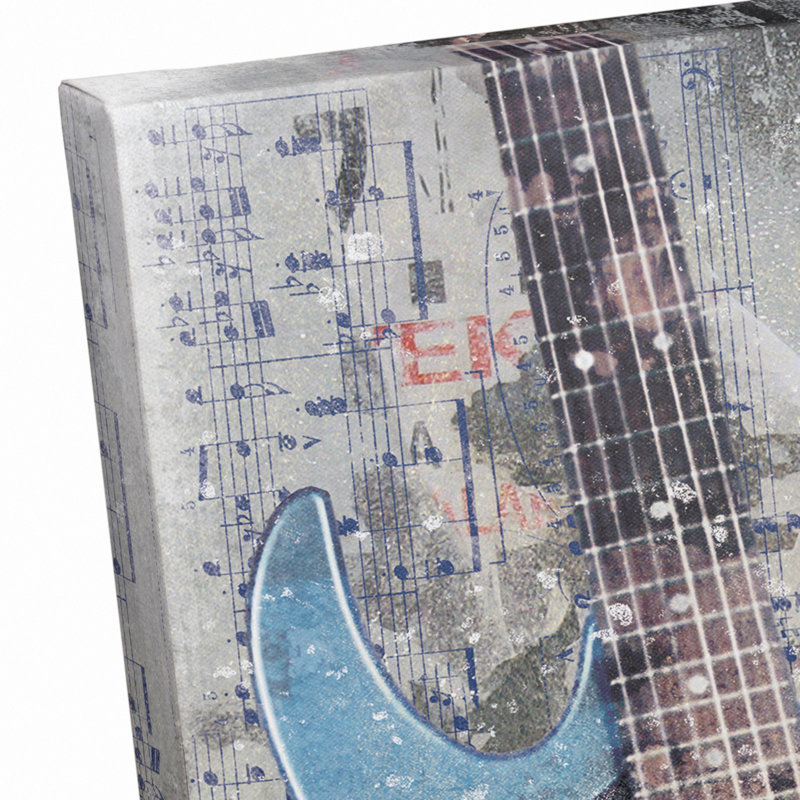 Art sur toile Rock & Roll Blue Stratocaster, H 16 po x l 20 po x P 1,25 po