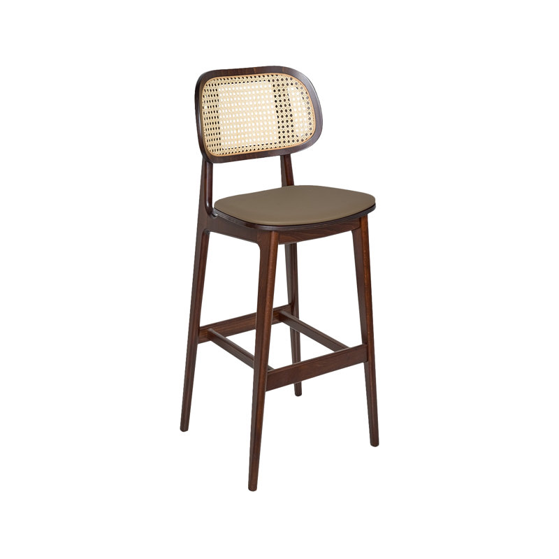 Tabouret 30 "Emma Cane, Brun, Cannelle foncée