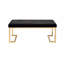 Banc en tissu noir et finition champagne