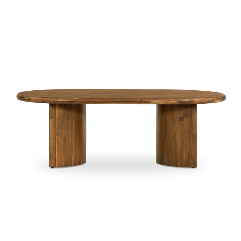 Haiden Single Coffee Table, 17" H x 27" L x 51" W, Seasoned Brown Acacia
