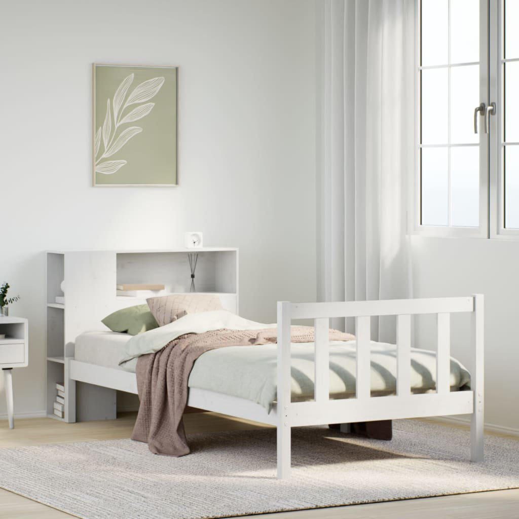 Bookcase Bed Without Mattress Solid Wood Pine