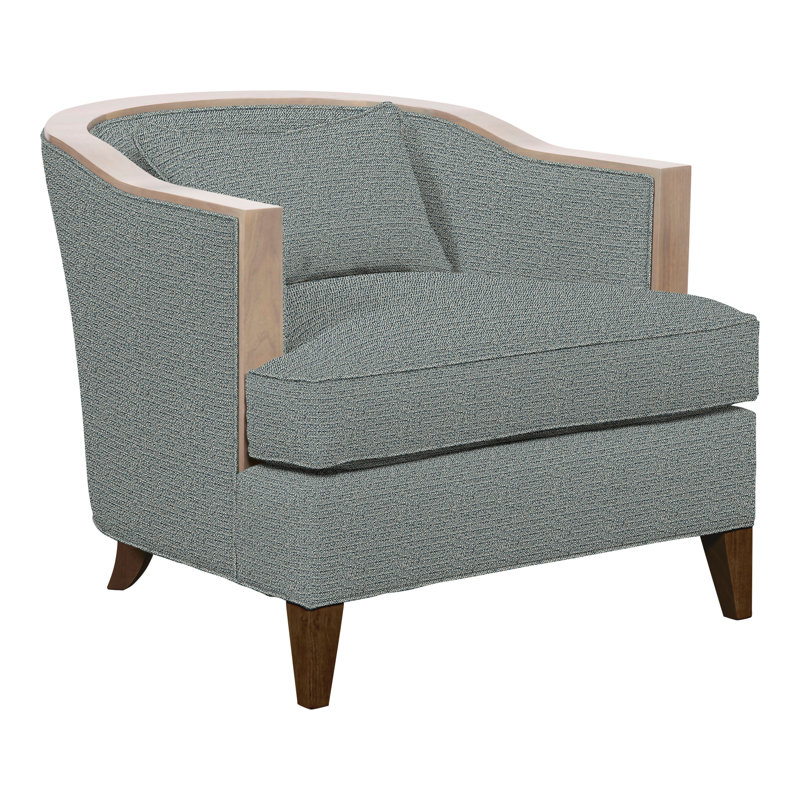 Thom Filicia Home Upholstered Barrel Chair, Tuck Cobalt Polyester Blend, Havana