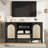 Rattan Sideboard Buffet Cabinet with Storage, Farmhouse Kitchen Buffet Cabinet with Drawer-331418633-319268007