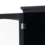 Grande armoire de rangement pour salle de bain avec portes en verre, autoportante, deux tiroirs et tablettes réglables, panneau de fibres à densité moyenne, peint en noir - parfaite pour exposer vos objets préférés-344843632